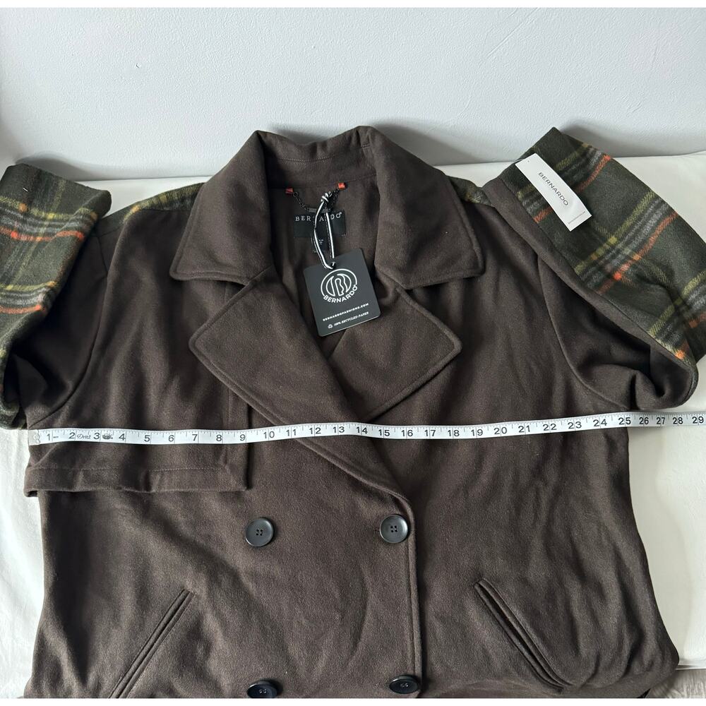 New Bernardo Double Breasted Mixed Media Wool Blend Coat Women's Size XXL - Picture 9 of 9